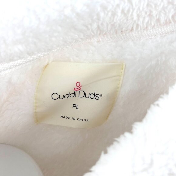 WHITE CUDDL DUDS FUZZY SNUGGLY PLUSH V-NECK PULLOVER TOP - PL - Picture 4 of 4
